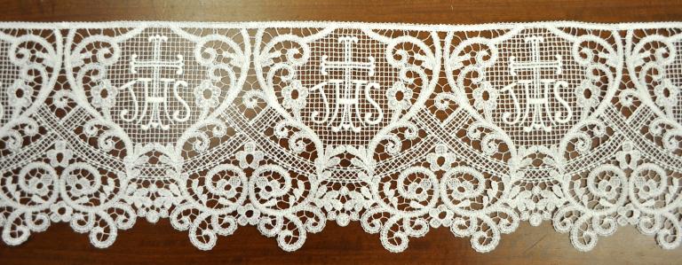 pizzo macrame' IHS cotone 100% bianco cm.20 (vendita al metro)