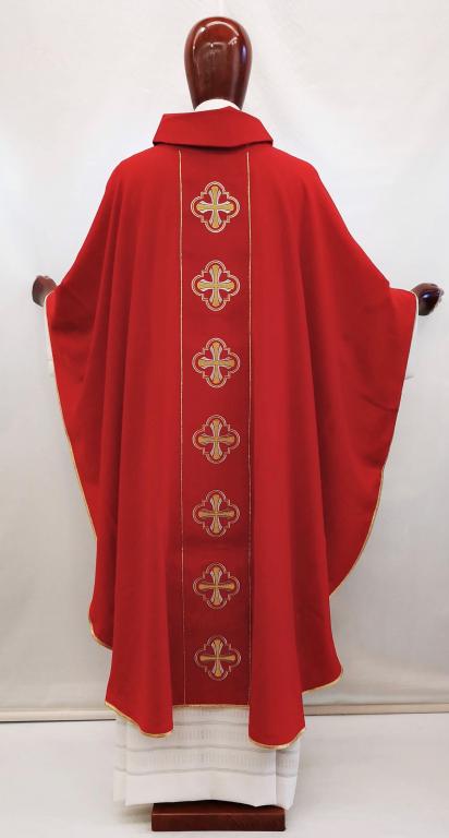 Casula Liturgica In Poliestere Con Simbolo IHS E Croce - 4 Colori, Prodotta In Italia, Con Stola Inclusa